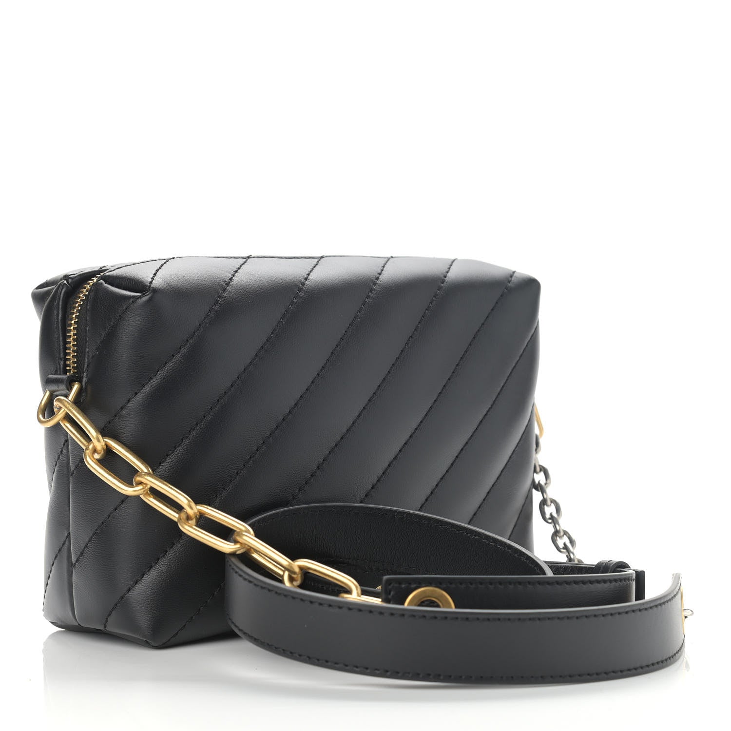 Off-White Calfskin Diagonal Quilted Jackhammer Camera Bag Black 3 of 10