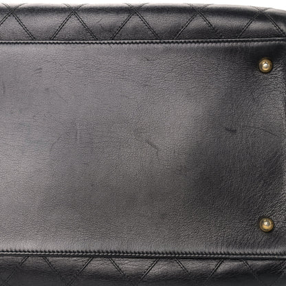 Chanel Calfskin Stitched XL Weekender Black 13 of 14