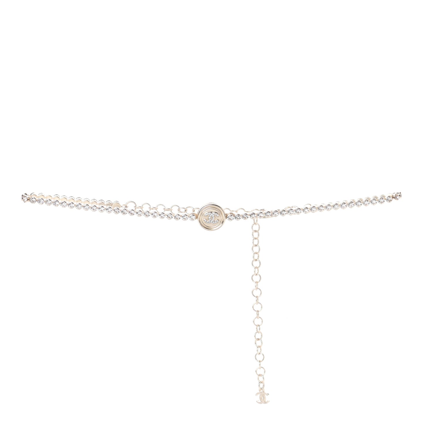Crystal CC Chain Short Necklace Gold