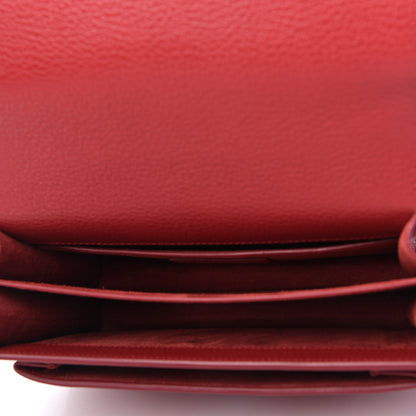 Saint Laurent Grained Calfskin Medium Monogram Sunset Satchel Red 5 of 9