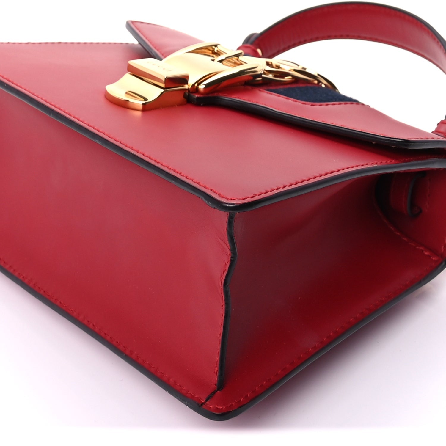 Gucci Calfskin Mini Sylvie Top Handle Bag Hibiscus Red 9 of 9