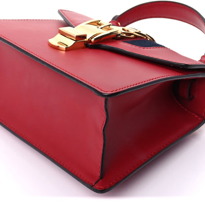 Gucci Calfskin Mini Sylvie Top Handle Bag Hibiscus Red 9 of 9