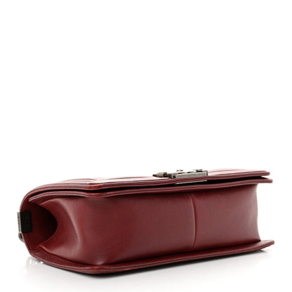 Chanel Calfskin Double Stitch Medium Boy Flap Burgundy 4 of 13
