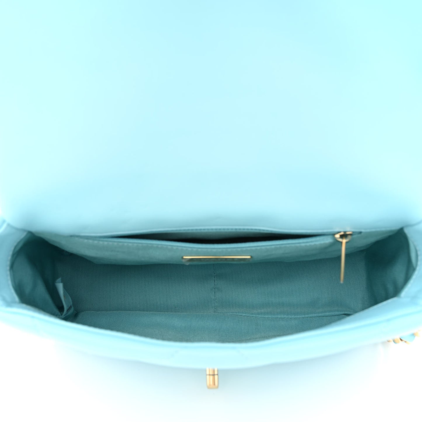 Lambskin Quilted Medium Chanel 19 Flap Light Blue