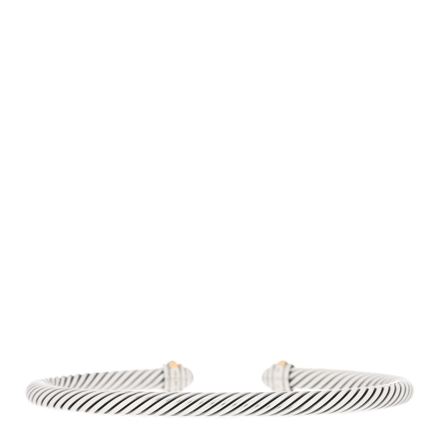 David Yurman Sterling Silver 18K Yellow Gold 4mm Cable Classics Bracelet 2 of 3