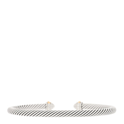 David Yurman Sterling Silver 18K Yellow Gold 4mm Cable Classics Bracelet 2 of 3