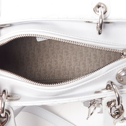 Christian Dior Lambskin Cannage Medium Lady Dior White 7 of 10