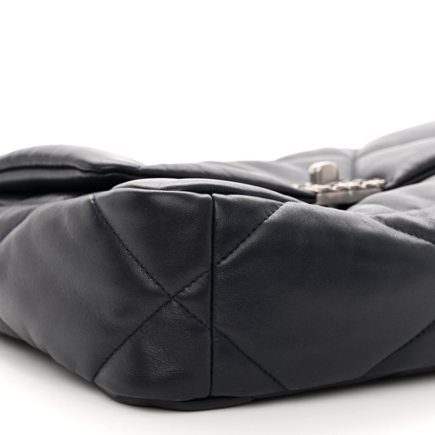 Lambskin Quilted Medium Chanel 19 Flap Navy Blue