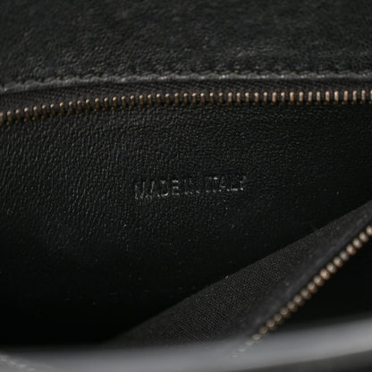 Balenciaga Shiny Calfskin Monochrome Crocodile Embossed Small Hourglass Top Handle Bag Black 6 of 7