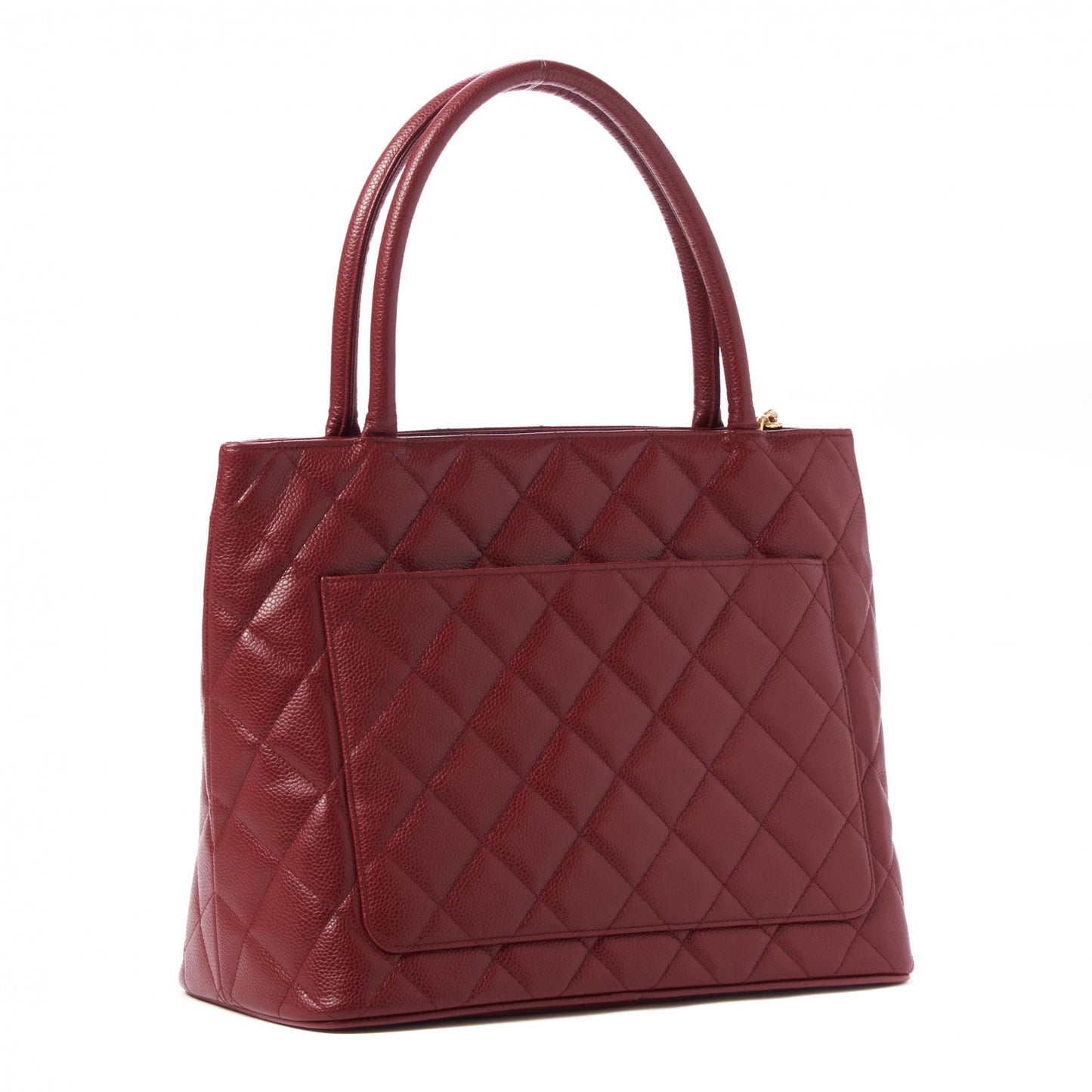 Caviar Quilted Medallion Tote Red