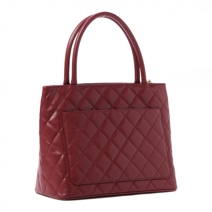Chanel Caviar Quilted Medallion Tote Red 2 of 9