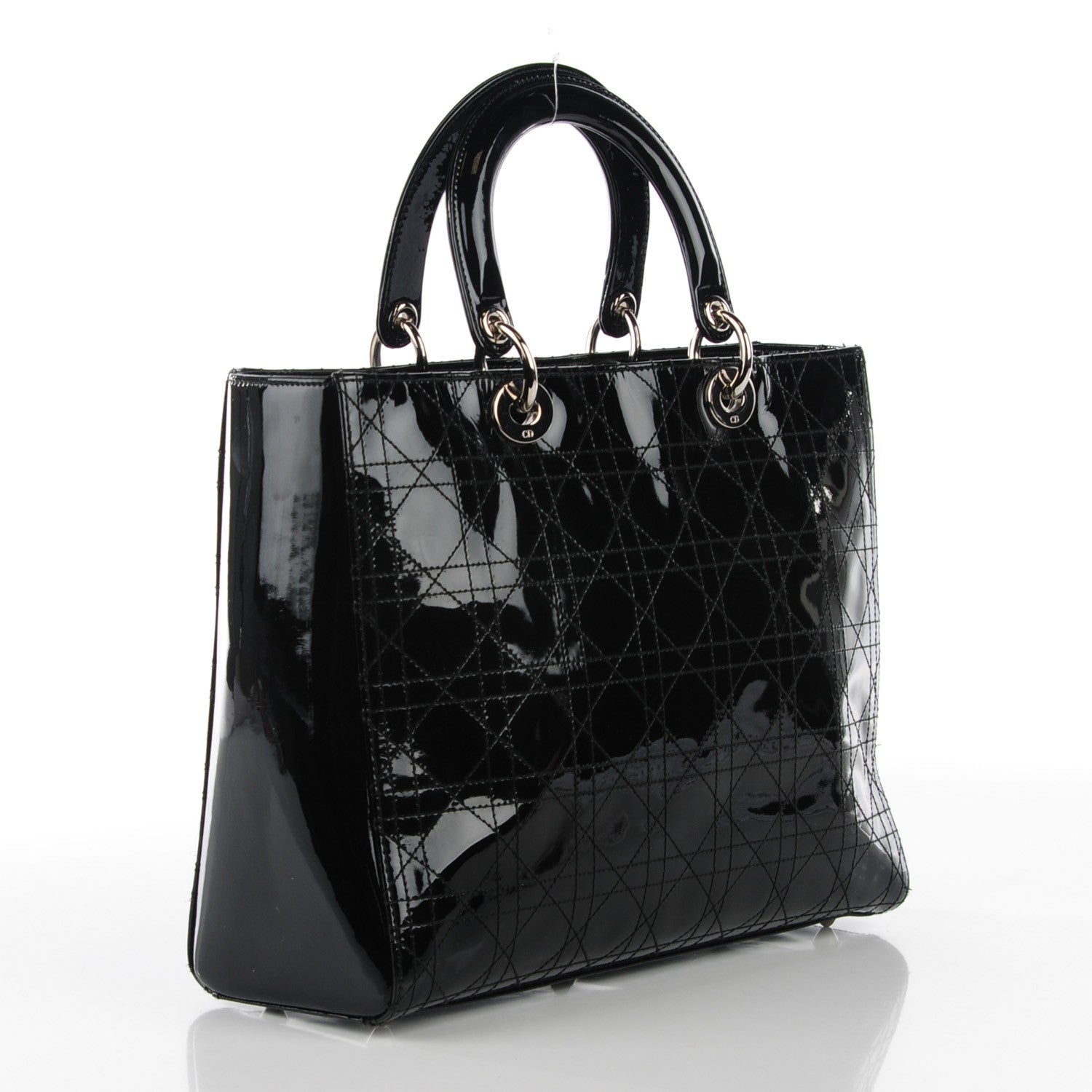 Christian Dior Patent Cannage Large Lady Dior Black 3 of 7