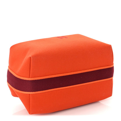 Hermes Canvas Large Bride-A-Brac Pouch Orange Feu Burgundy 4 of 9