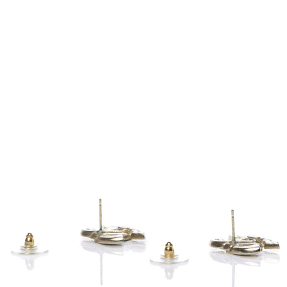 Chanel Crystal CC Earrings Gold 3 of 8