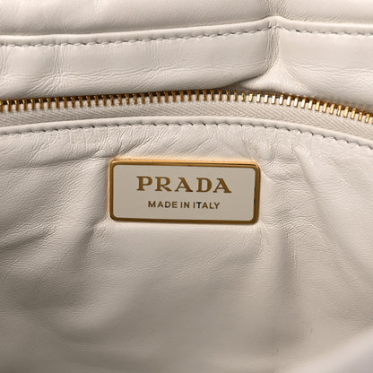Prada Nappa Soft Padded Logo Embossed Triangle Quilted Shoulder Bag White 6 of 12