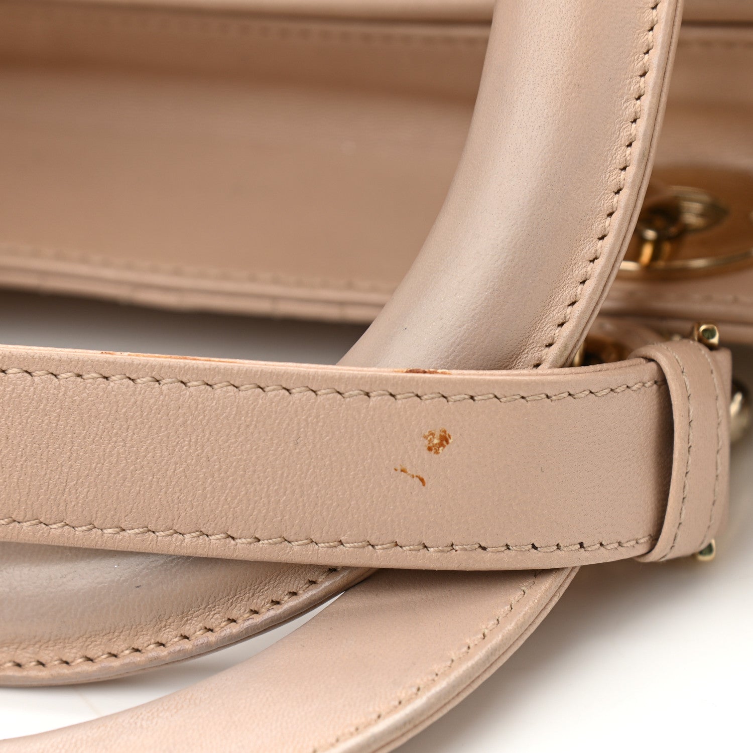 Christian Dior Lambskin Cannage Large Lady Dior Beige 13 of 15