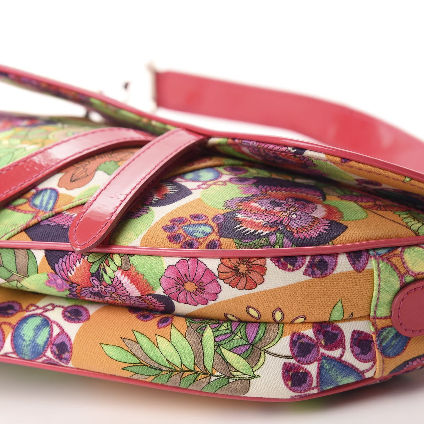 Canvas Floral Saddle Bag Multicolor