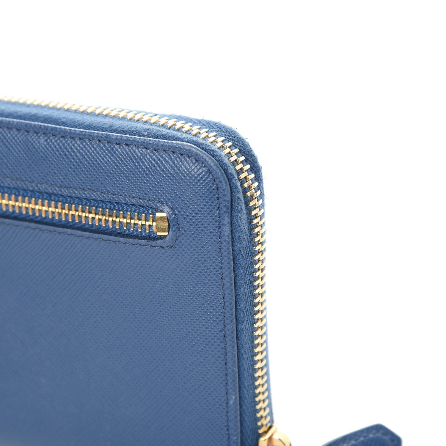 Prada Saffiano Zip Around Wallet Cobalto 11 of 14