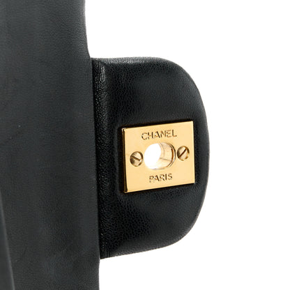 Chanel Lambskin Quilted Medium Double Flap Black 7 of 14