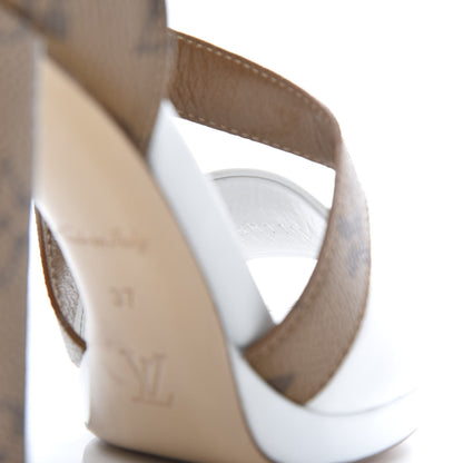 Louis Vuitton Calfskin Reverse Monogram Matchmake Cross Sandals 37 White 9 of 9