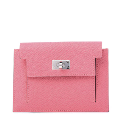 Hermes Epsom Kelly Pocket Compact Wallet Rose Azalee 1 of 7