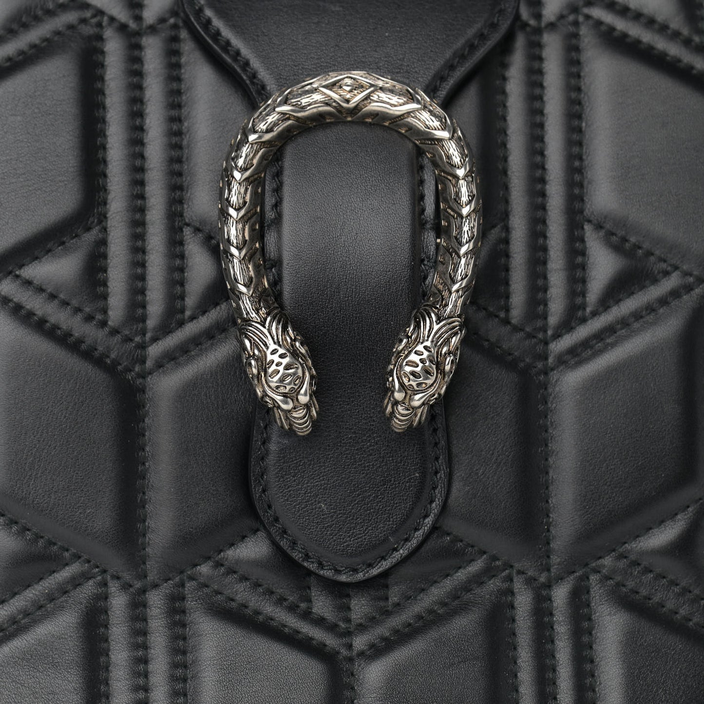 Calfskin Web Quilted Large Dionysus Tote Bag Black
