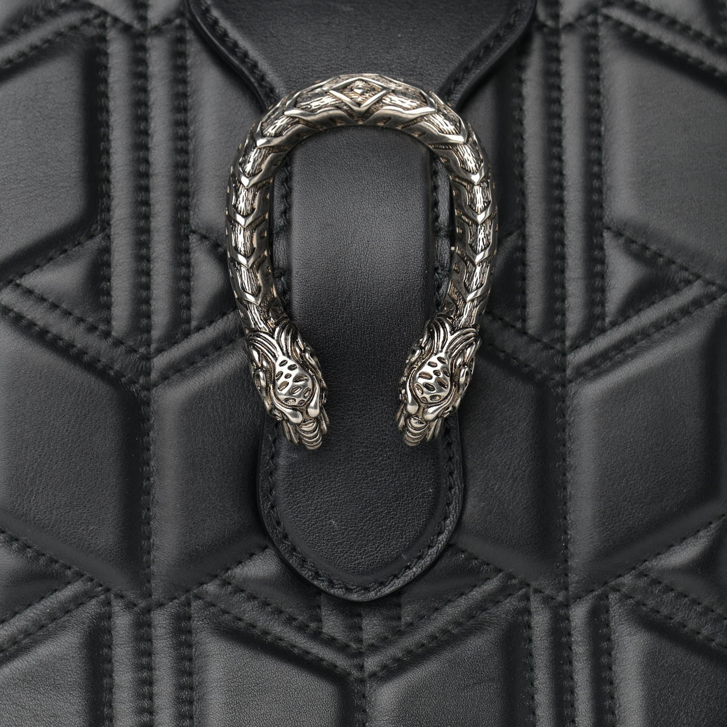Gucci Calfskin Web Quilted Large Dionysus Tote Bag Black 8 of 13
