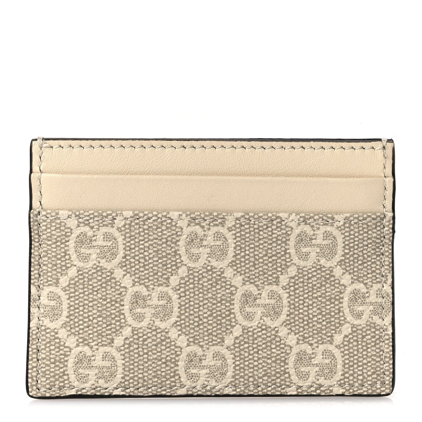 GG Supreme Monogram Calfskin Card Holder Beige Mystic White