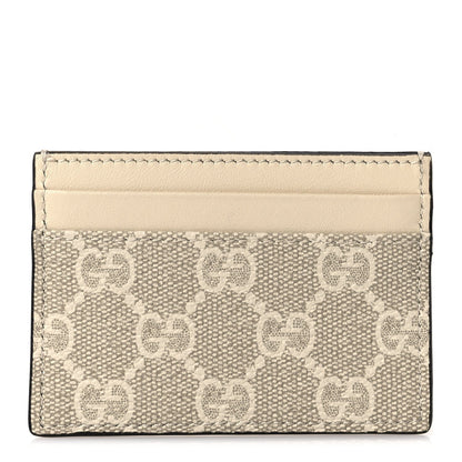 Gucci GG Supreme Monogram Calfskin Card Holder Beige Mystic White 1 of 7