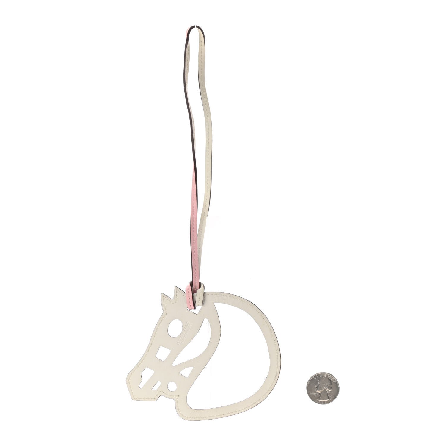 Hermes Swift Paddock Cheval Horse Bag Charm Rose Sakura White 2 of 3