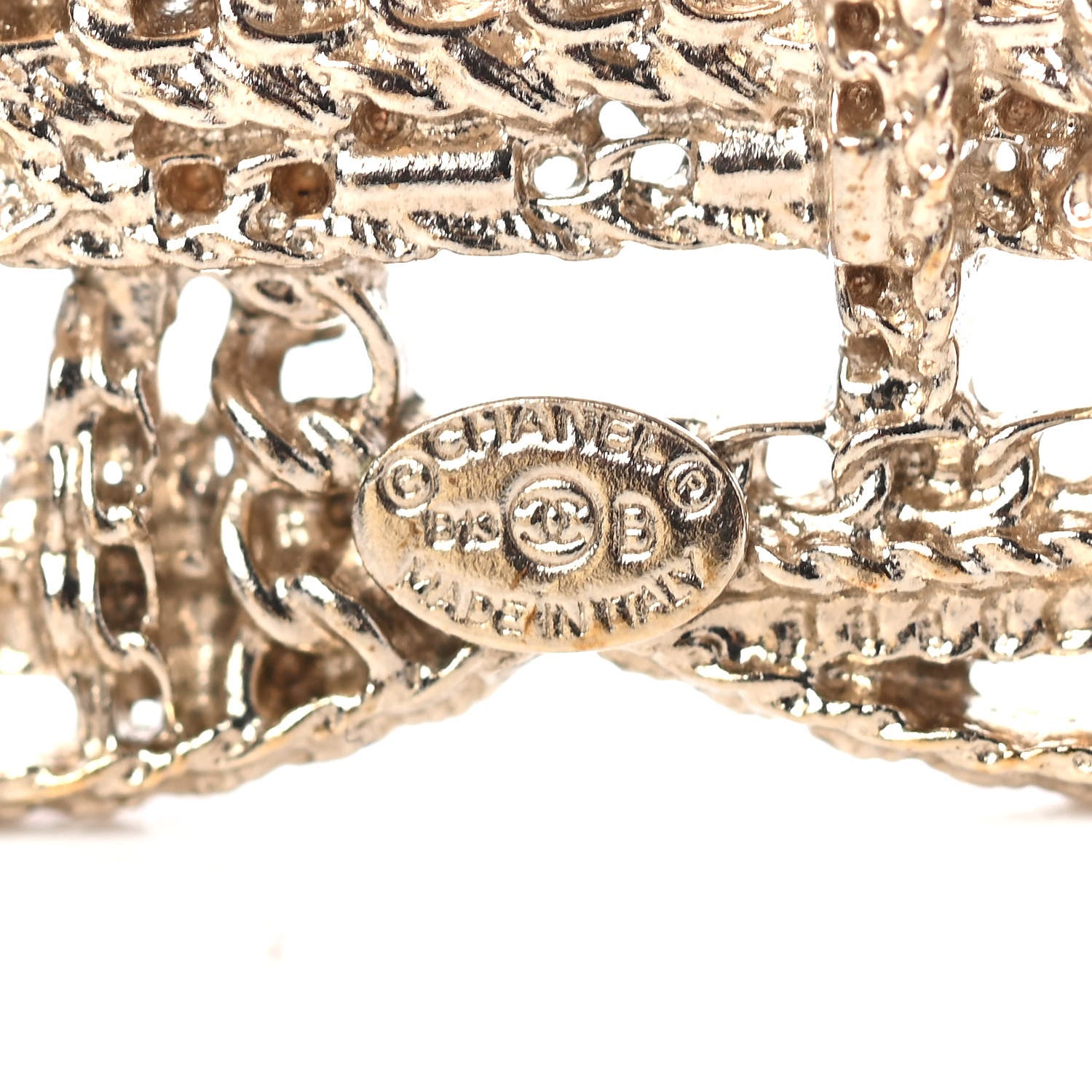 Chanel Chain CC Brooch Pin Light Gold 3 of 3