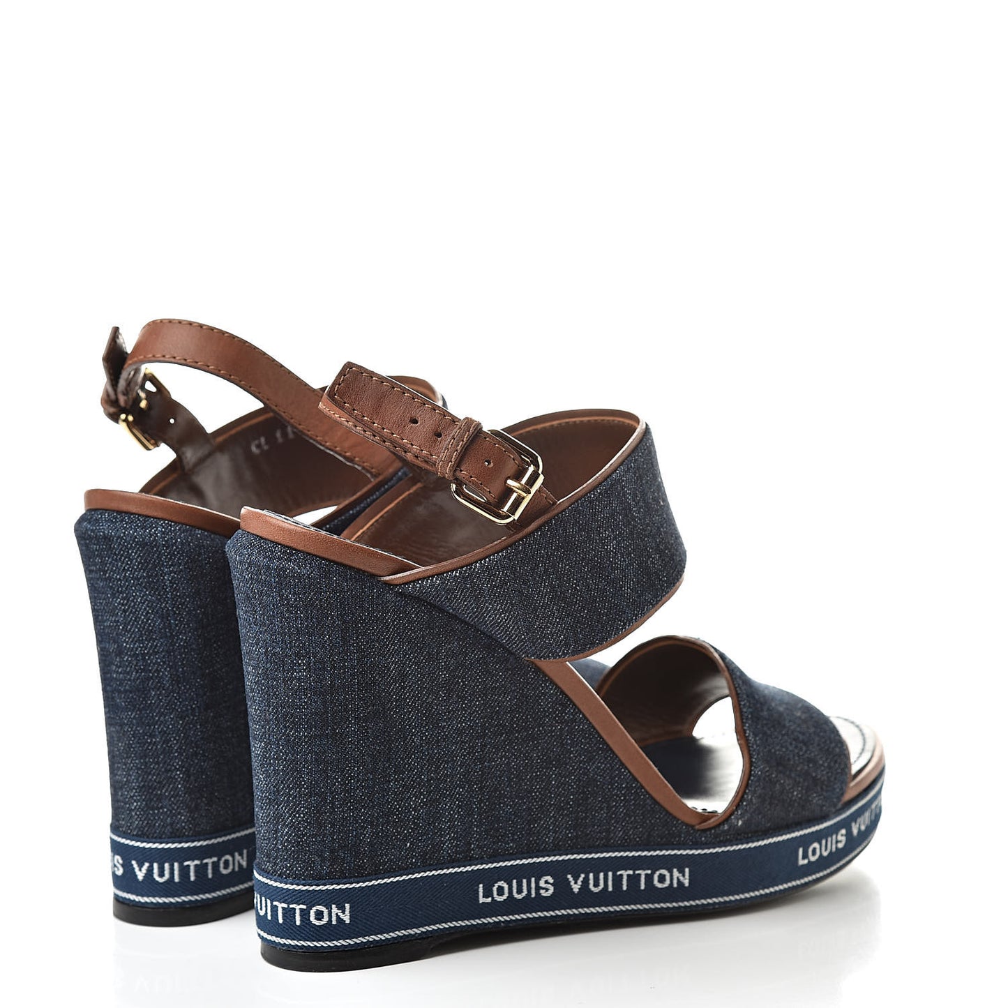 Denim Croisiere Wedge Sandals 41 Marine