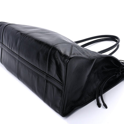 Prada Glossy Calfskin Triangle Extra Large Bonnie Shoulder Bag  Black 8 of 8