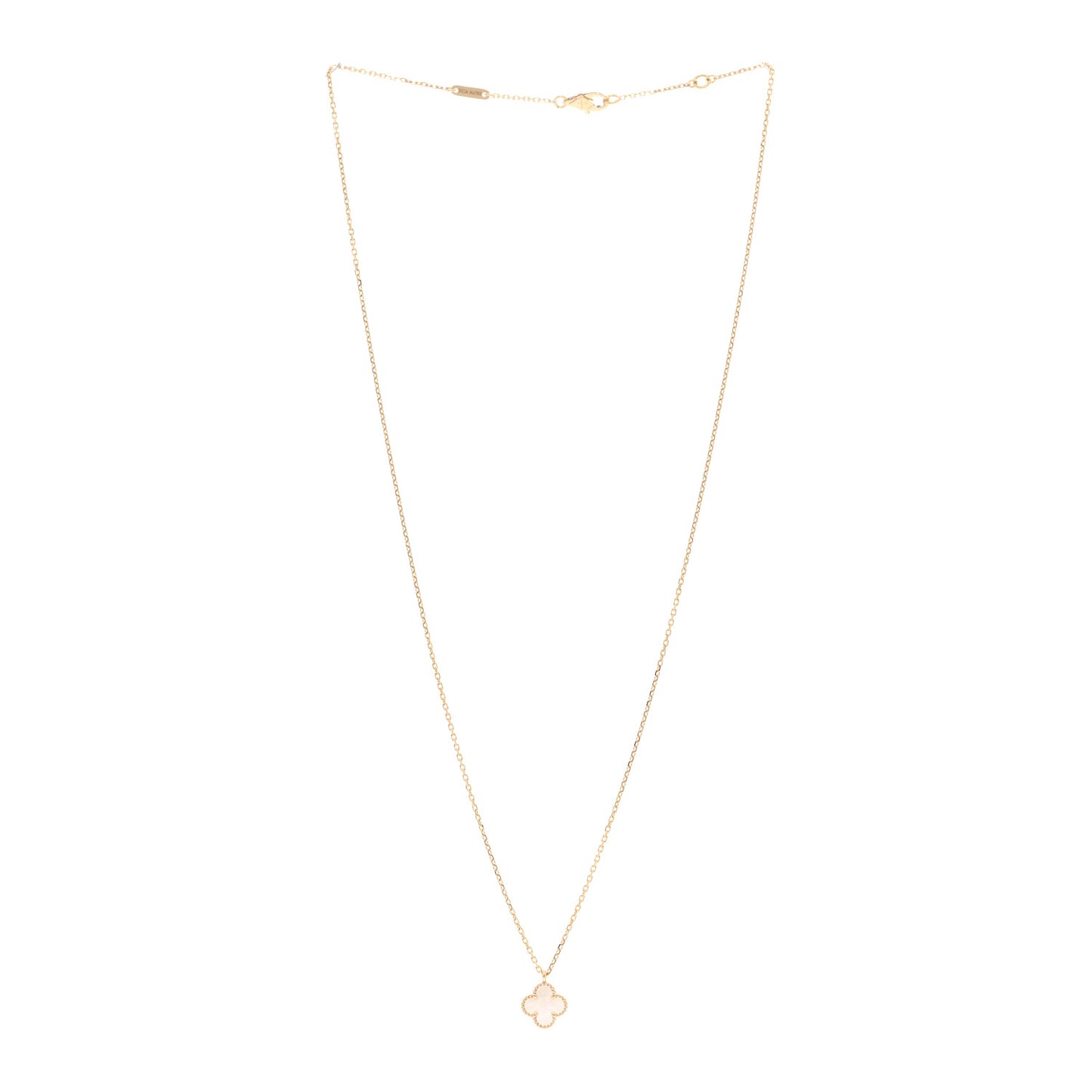 18K Yellow Gold Mother of Pearl Sweet Alhambra Pendant Necklace