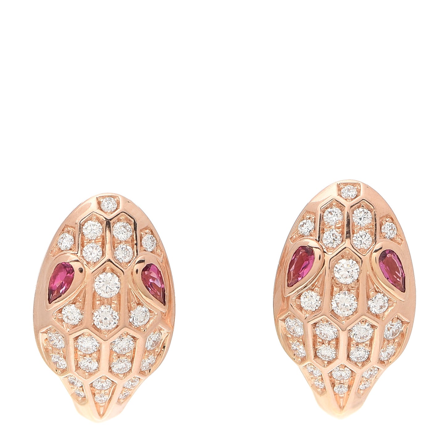 18K Rose Gold Diamond Tourmaline Serpenti Seduttori Earrings