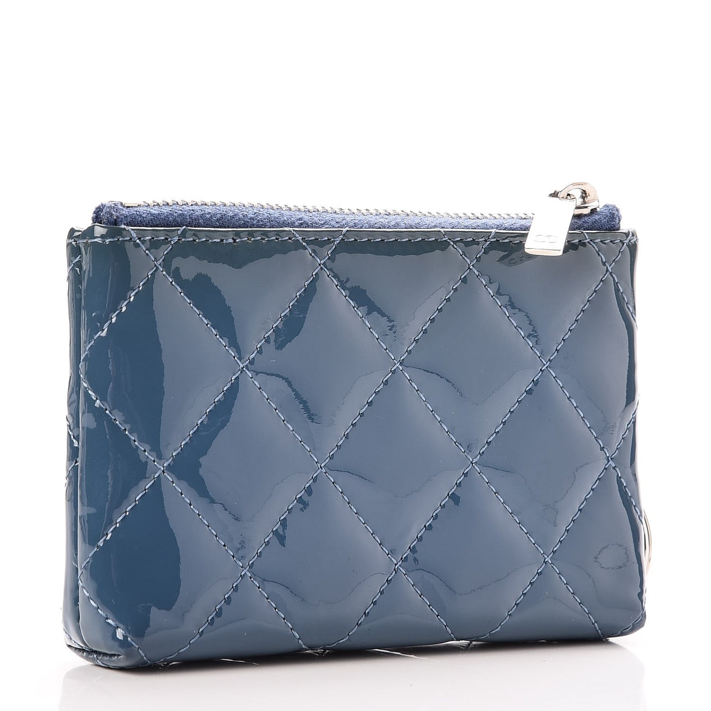 Patent Quilted Brilliant Key Holder Case Royal Blue