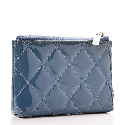 Chanel Patent Quilted Brilliant Key Holder Case Royal Blue 3 of 10