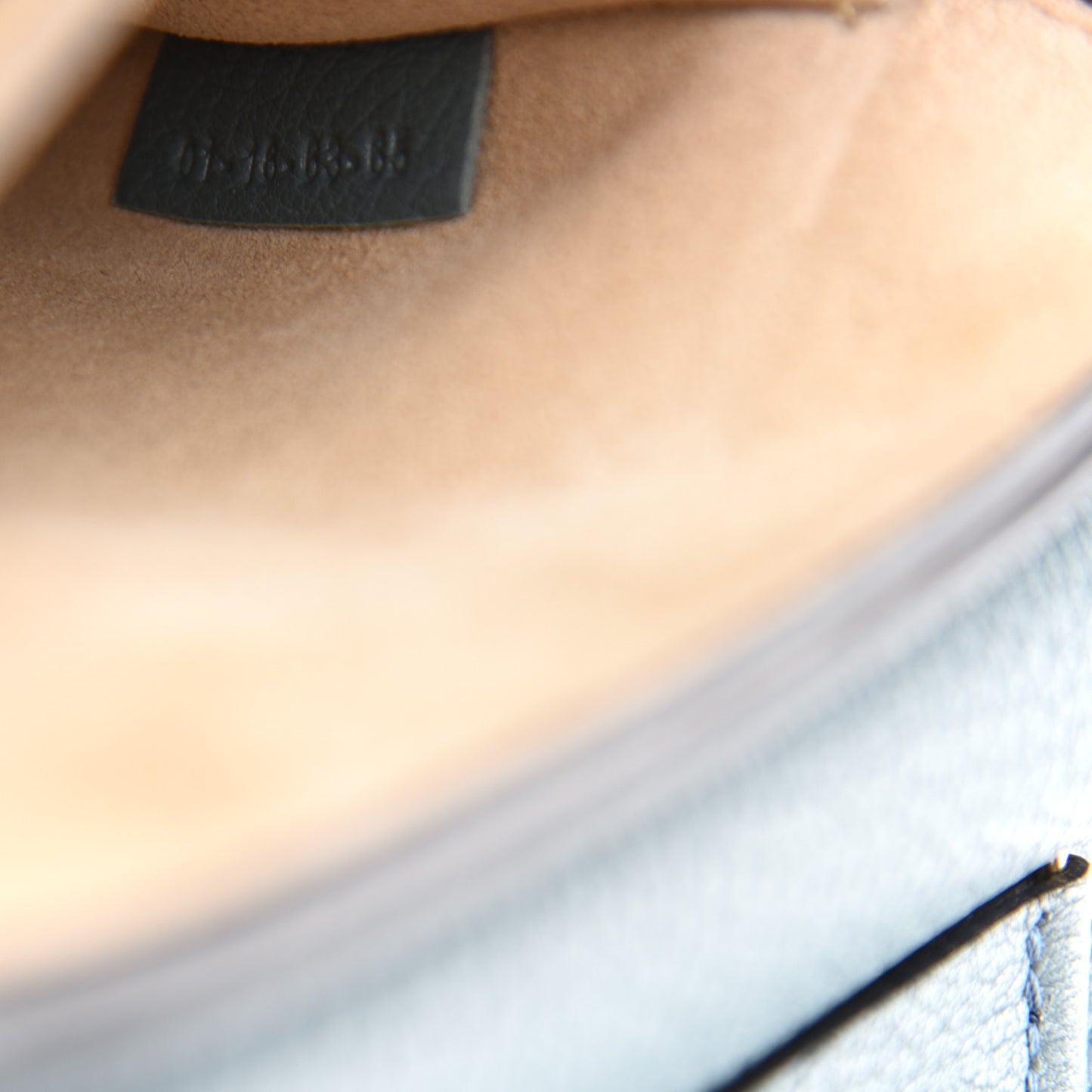 Grained Lambskin Drew Shoulder Bag Cloudy Blue