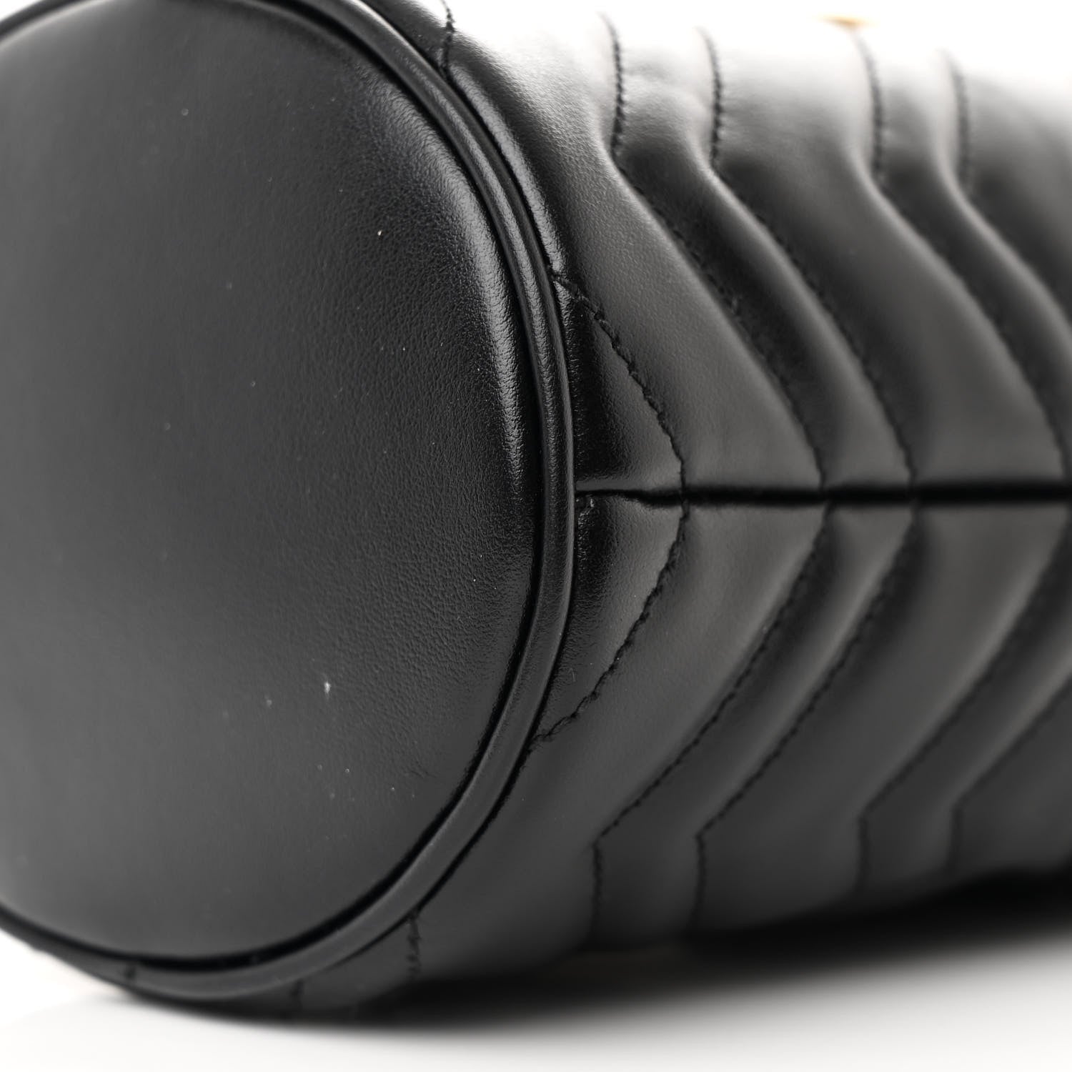 Gucci Calfskin Matelasse Mini GG Marmont 2.0 Bucket Bag Black 10 of 11