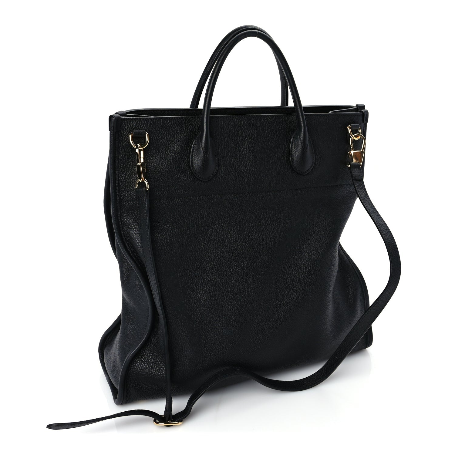 Gucci Pebbled Calfskin Large Logo Tote Black 2 of 8
