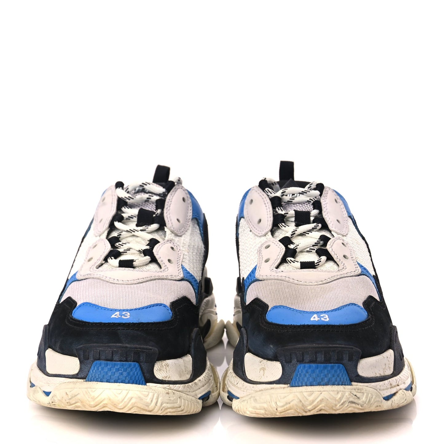 Fabric Mesh Mens Triple S Sneakers 43 Black Blue White
