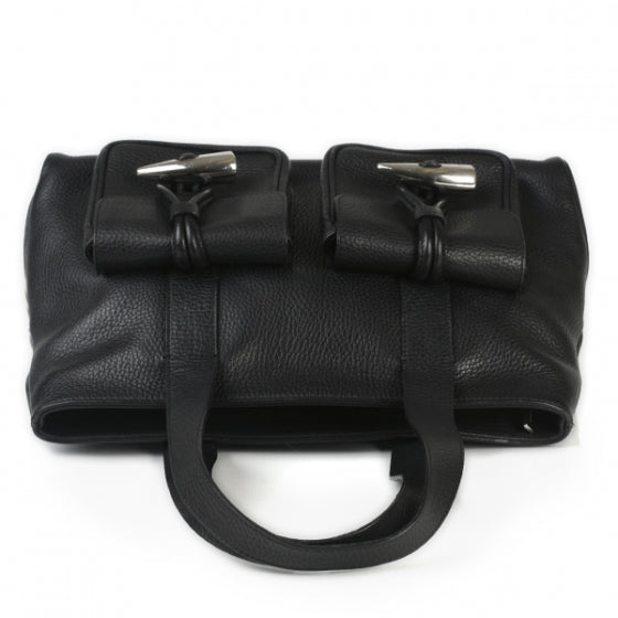 Burberry Leather Horn Toggle Tote Black 4 of 12