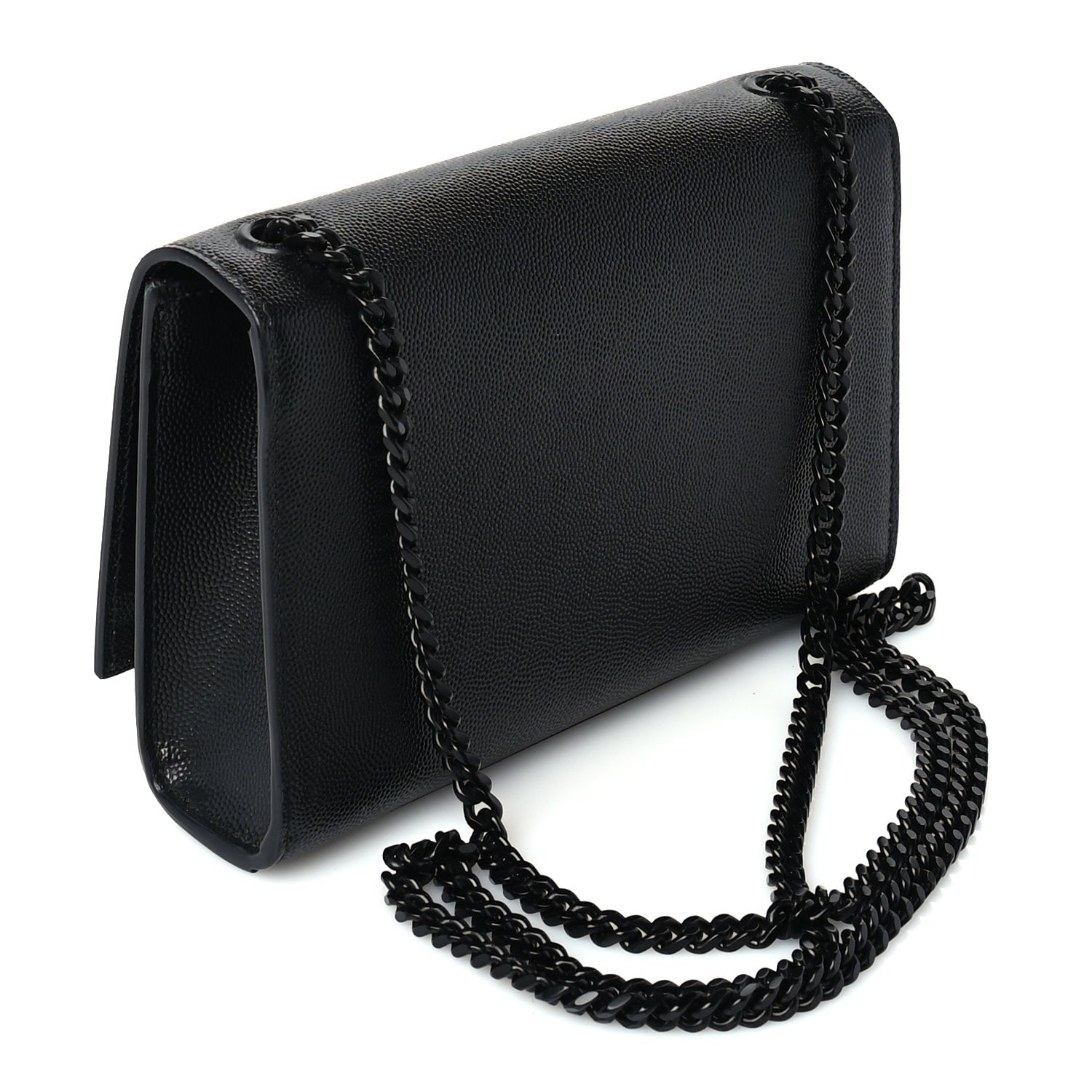 Saint Laurent Grain De Poudre Small Monogram Monochrome Kate Satchel Black 2 of 8