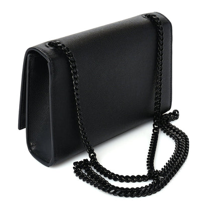 Saint Laurent Grain De Poudre Small Monogram Monochrome Kate Satchel Black 2 of 8