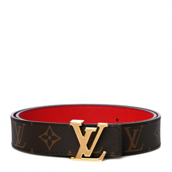 Louis Vuitton Calfskin Monogram 30mm LV Initiales Reversible Belt 75 30 Coquelicot 1 of 1