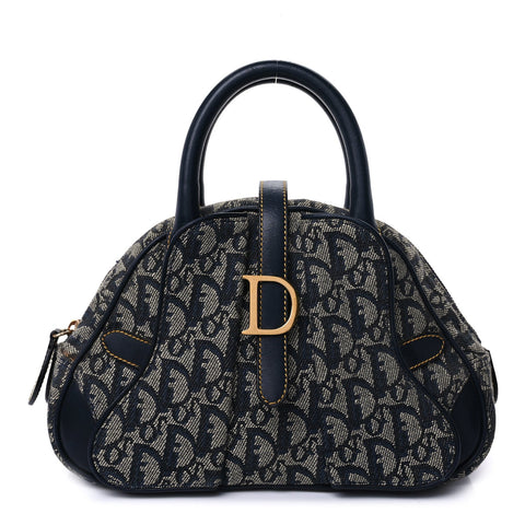 Monogram Mini Saddle Bowler Navy Blue