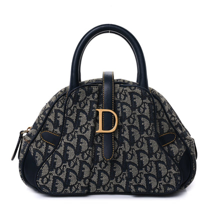 Christian Dior Monogram Mini Saddle Bowler Navy Blue 1 of 8