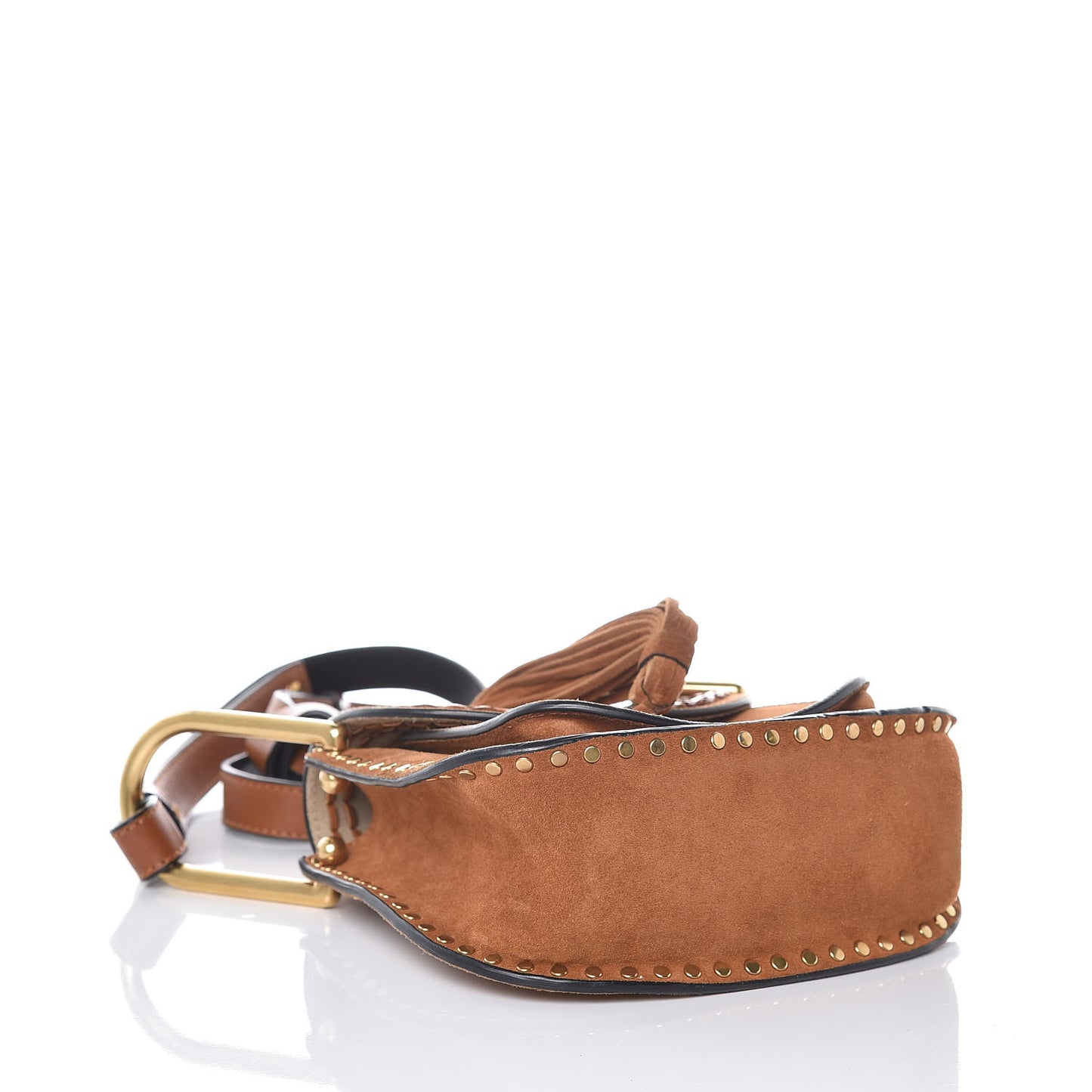 Suede Calfskin Braided SMini Hudson Shoulder Bag Caramel