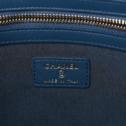 Chanel Patent Calfskin Quilted Large Zip Pouch Black 6 of 8
