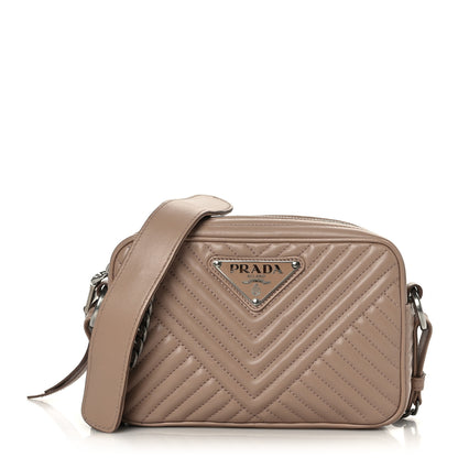 Prada Soft Calfskin Impunture Diagramme Camera Bag Cipria 1 of 8